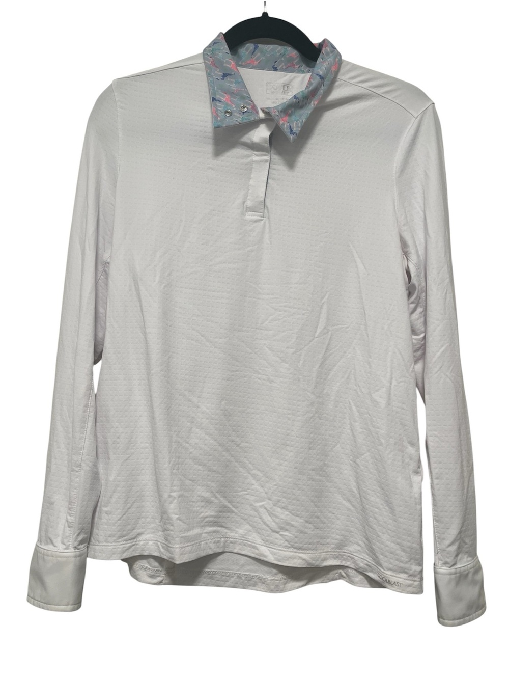 Dover Saddlery Cool Blast Women’s UPF Show Shirt Size L Large Giraffe Print